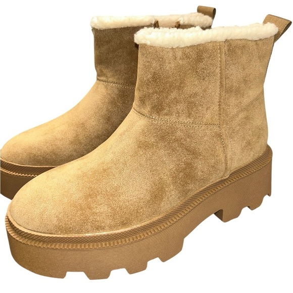 SM NEW YORK Women's Tan Ankle platform Boots size 8 Medium - Picture 3 of 10